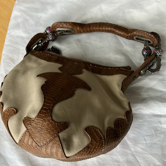 Jimmy Choo mini handbag canvas and leather - Picture 3 of 6